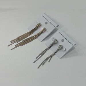 Chic Tassel Earrings Set in Gold- and Silver-Tones (2 Pairs)